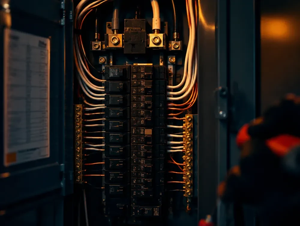 Electrical panel with copper wiring connections